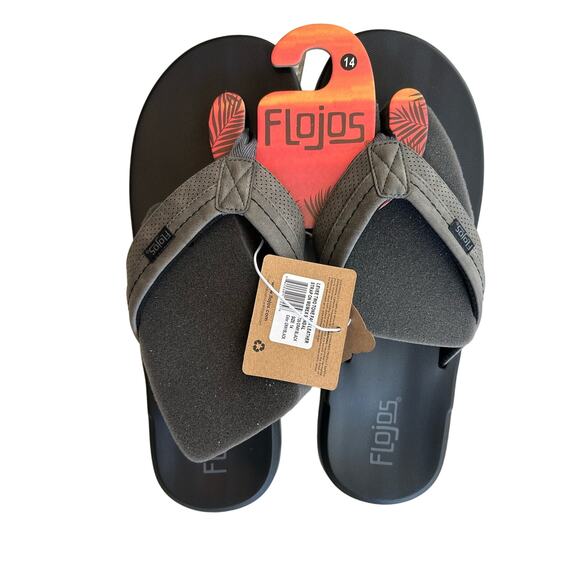 Flojos Men's Levee Flat Sandal Water Resistant, Size 14, Comfortable Slip-On - Picture 2 of 4
